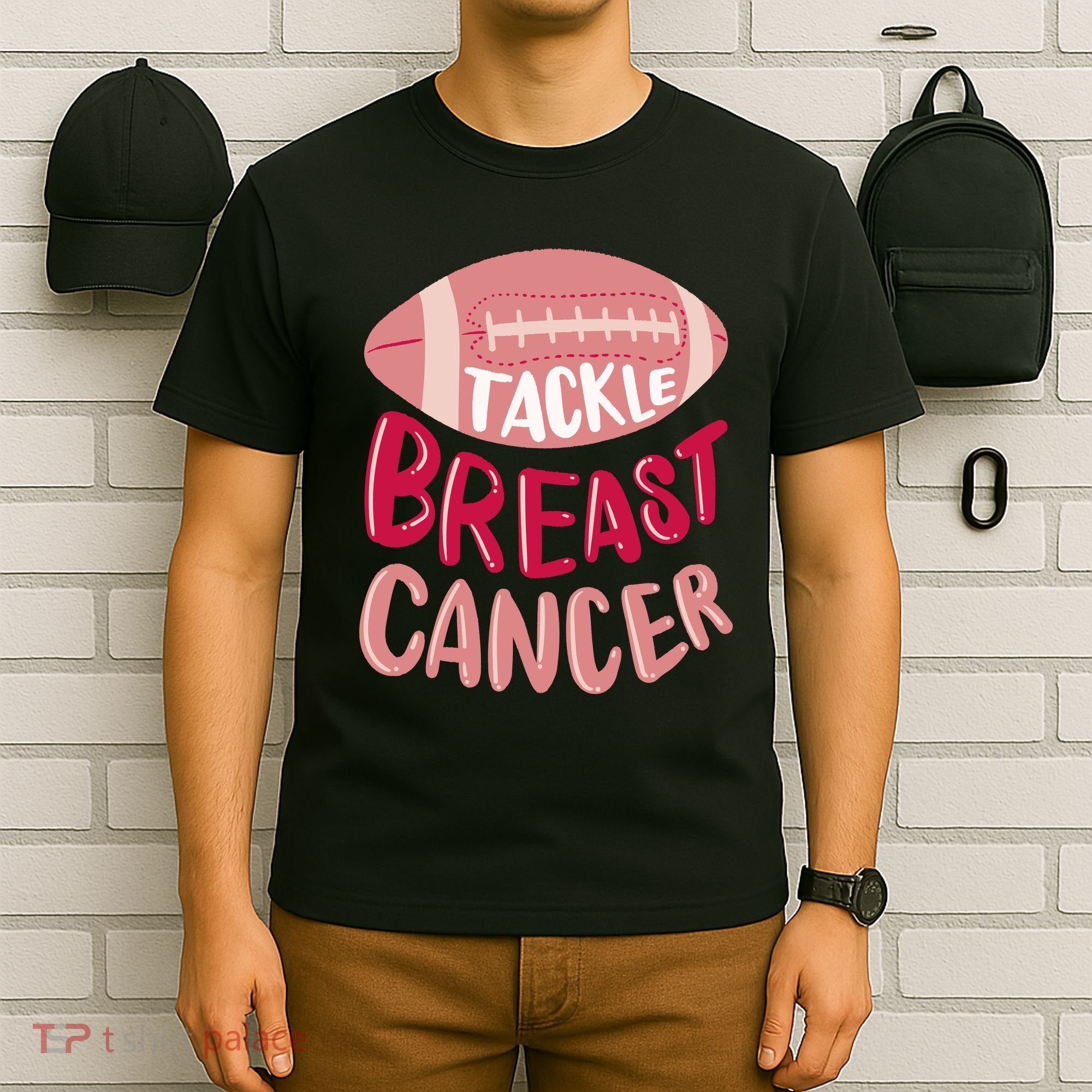 Tackle Breast Cancer Football T-Shirt