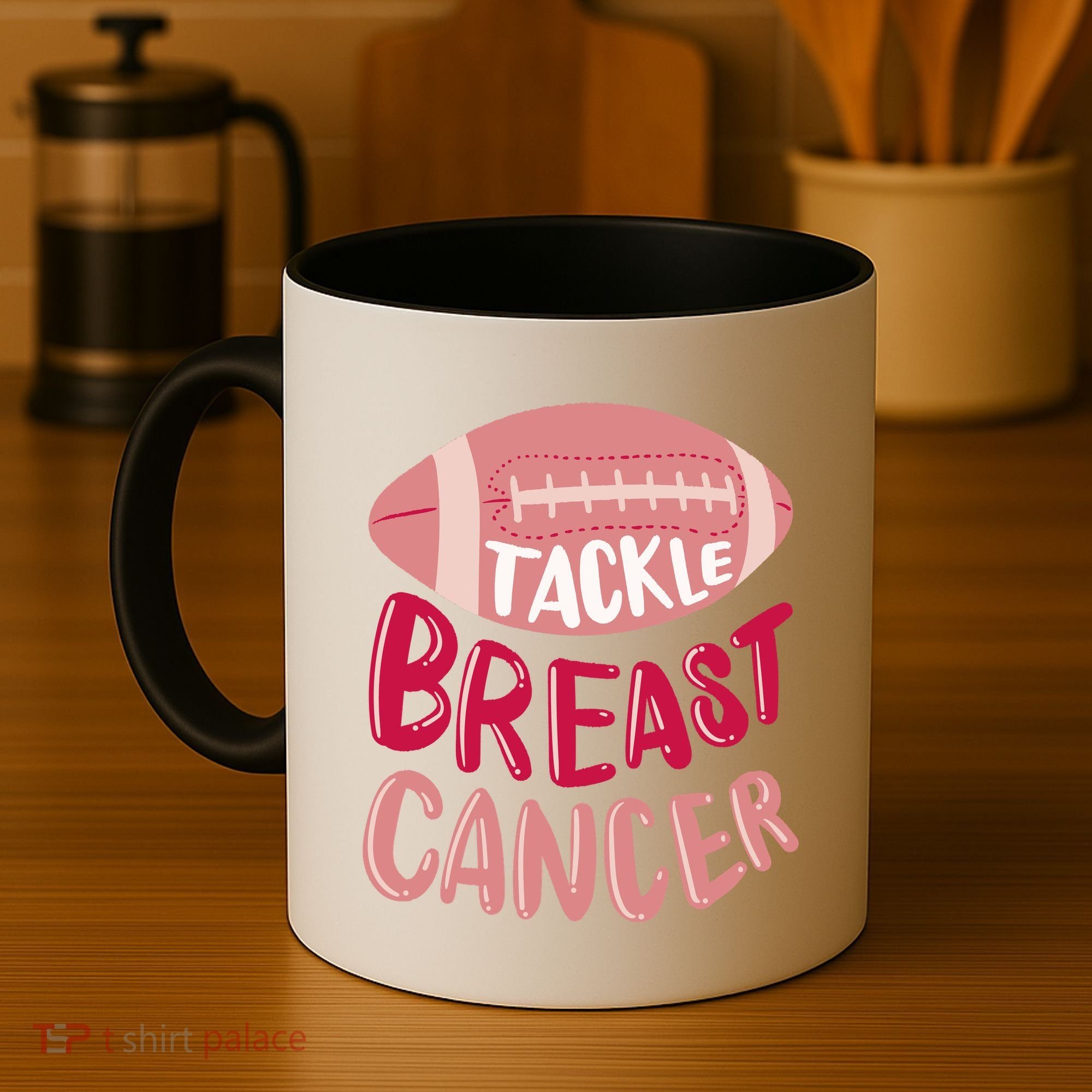 Tackle Breast Cancer Football Coffee Mug