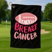 Tackle Breast Cancer Football Golf Towel thumb 1