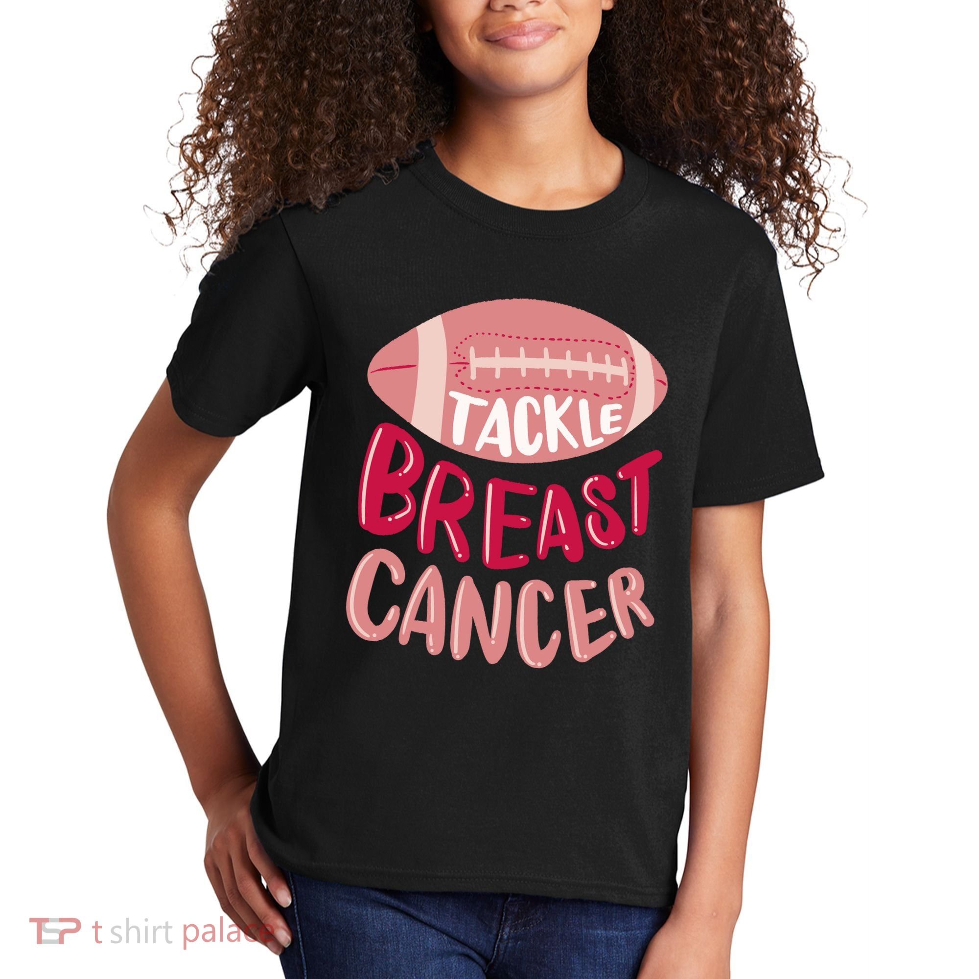 Tackle Breast Cancer Football Kids T-Shirt
