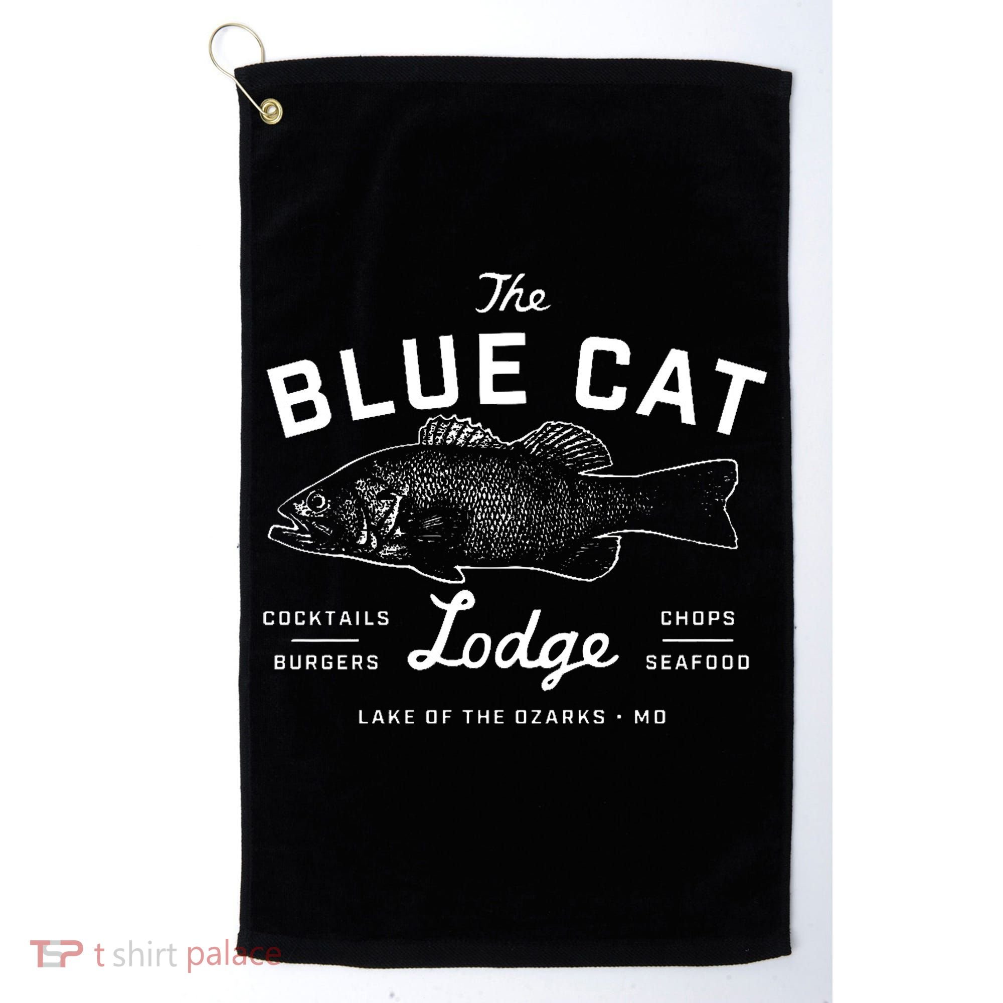 The Blue Cat Lodge Lake Of Ozarks Fish Golf Towel