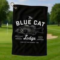 The Blue Cat Lodge Lake Of Ozarks Fish Golf Towel thumb 1