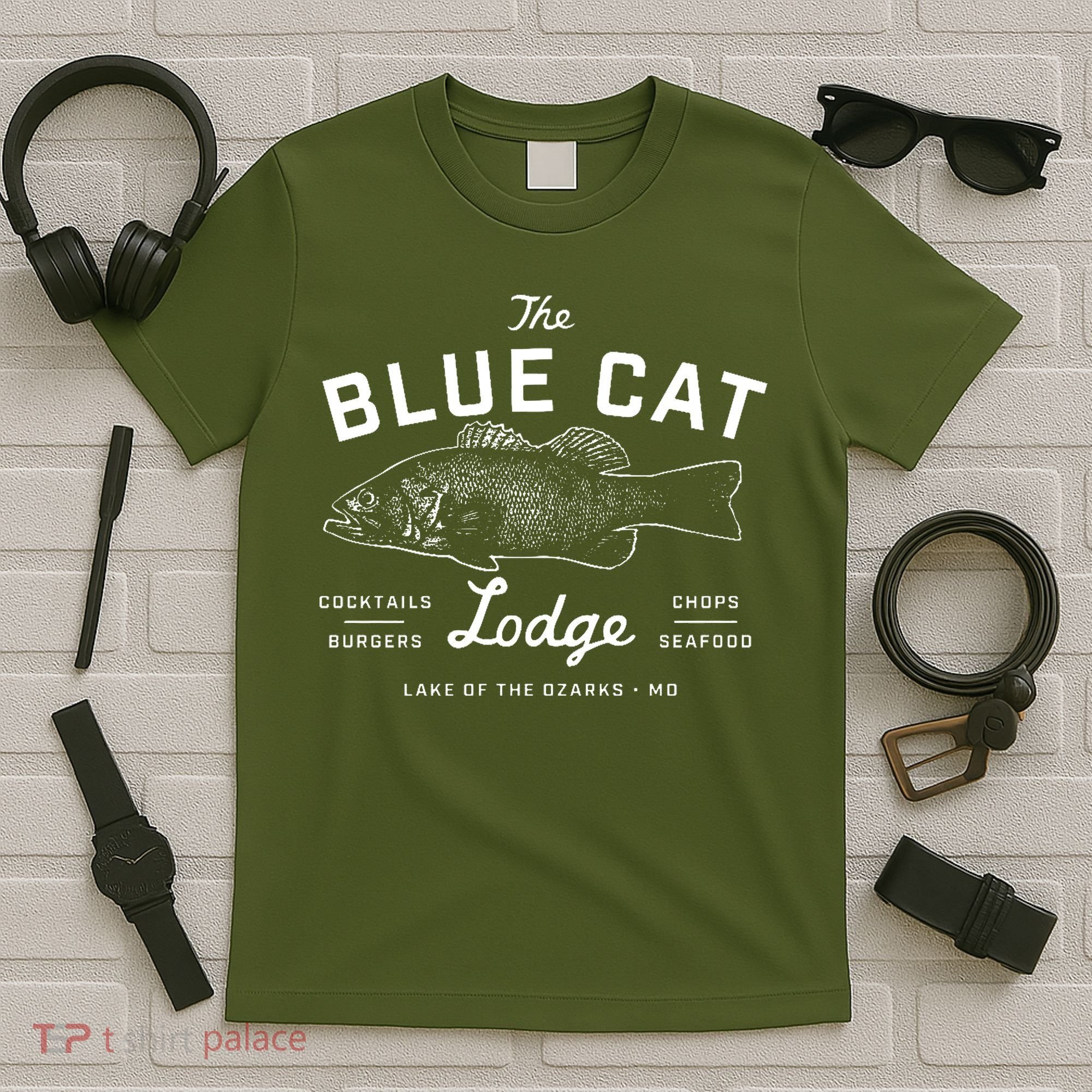 The Blue Cat Lodge Lake Of Ozarks Fish T-Shirt