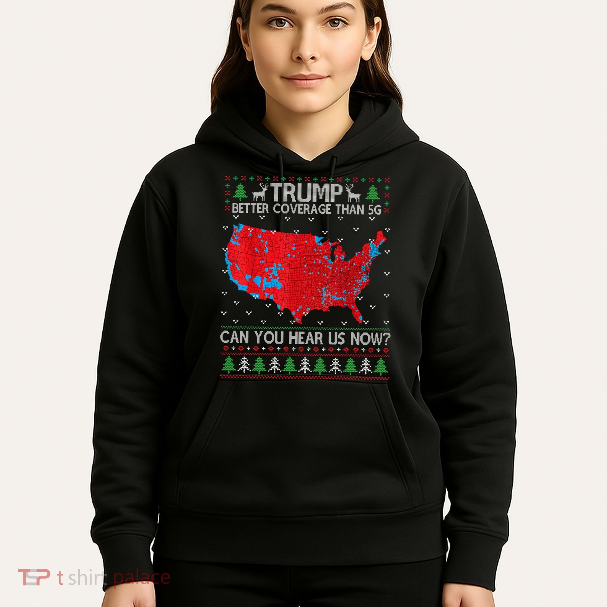 Trump Better Coverage Than 5g Ugly Christmas Sweater Xmas Hoodie