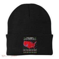 Trump Better Coverage Than 5g Ugly Christmas Sweater Xmas Beanie thumb 0