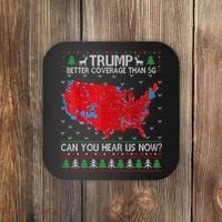 Trump Better Coverage Than 5g Ugly Christmas Sweater Xmas Coaster thumb 0