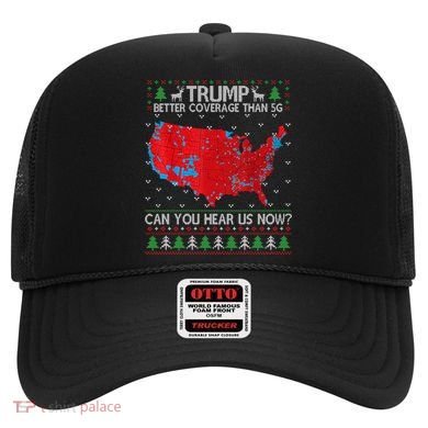 Trump Better Coverage Than 5g Ugly Christmas Sweater Xmas Hat