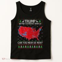 Trump Better Coverage Than 5g Ugly Christmas Sweater Xmas Tank Top thumb 2