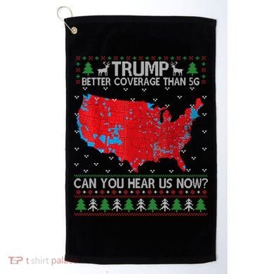 Trump Better Coverage Than 5g Ugly Christmas Sweater Xmas Golf Towel