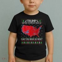 Trump Better Coverage Than 5g Ugly Christmas Sweater Xmas Toddler T-Shirt thumb 2