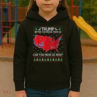 Trump Better Coverage Than 5g Ugly Christmas Sweater Xmas Kids Hoodie thumb 3