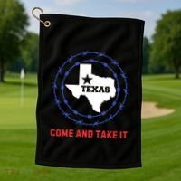 Texas Border Crisis Come And Take It Golf Towel thumb 1