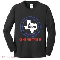 Texas Border Crisis Come And Take It Kids Long Sleeve Shirt thumb 0