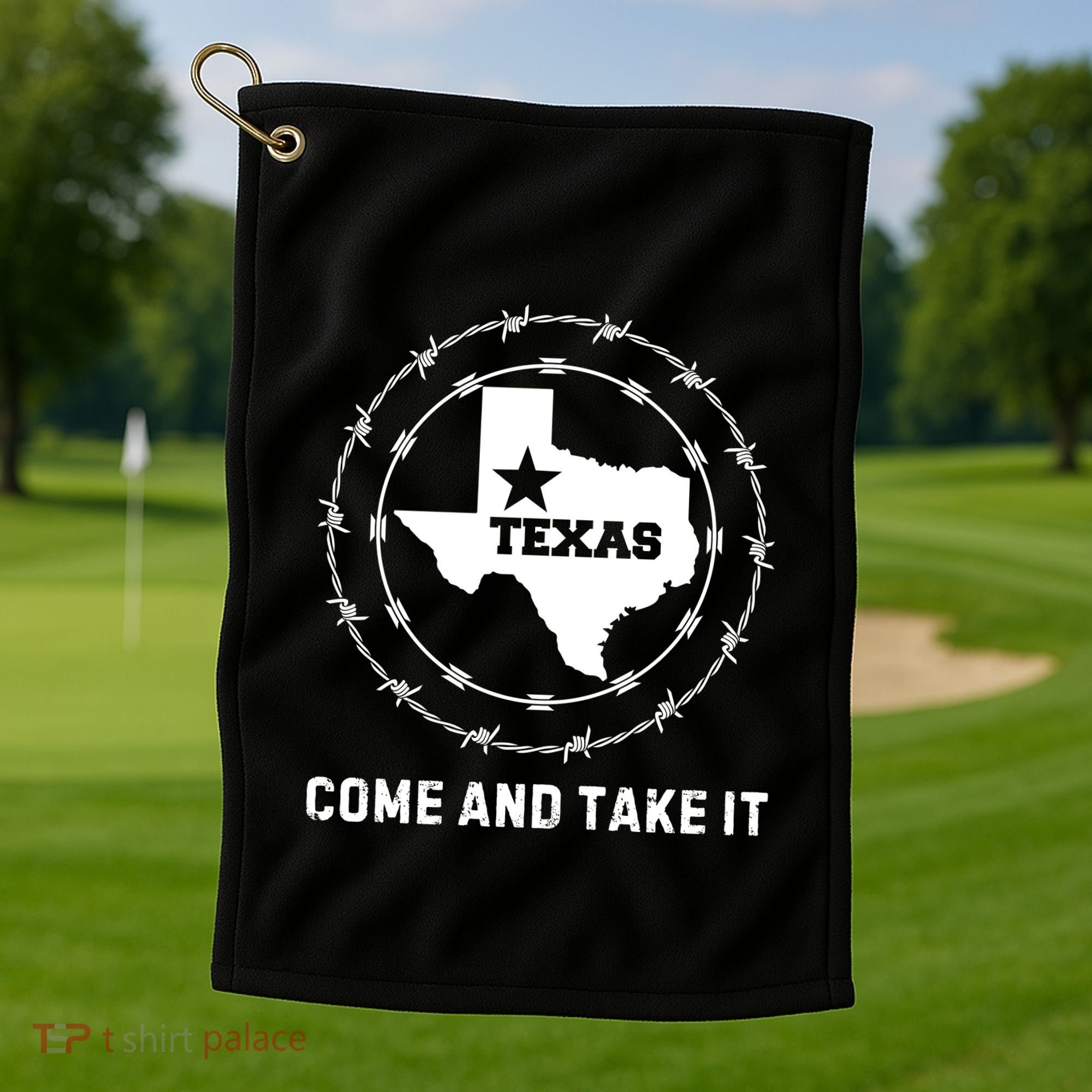 Texas Border Crisis Come And Take It Golf Towel