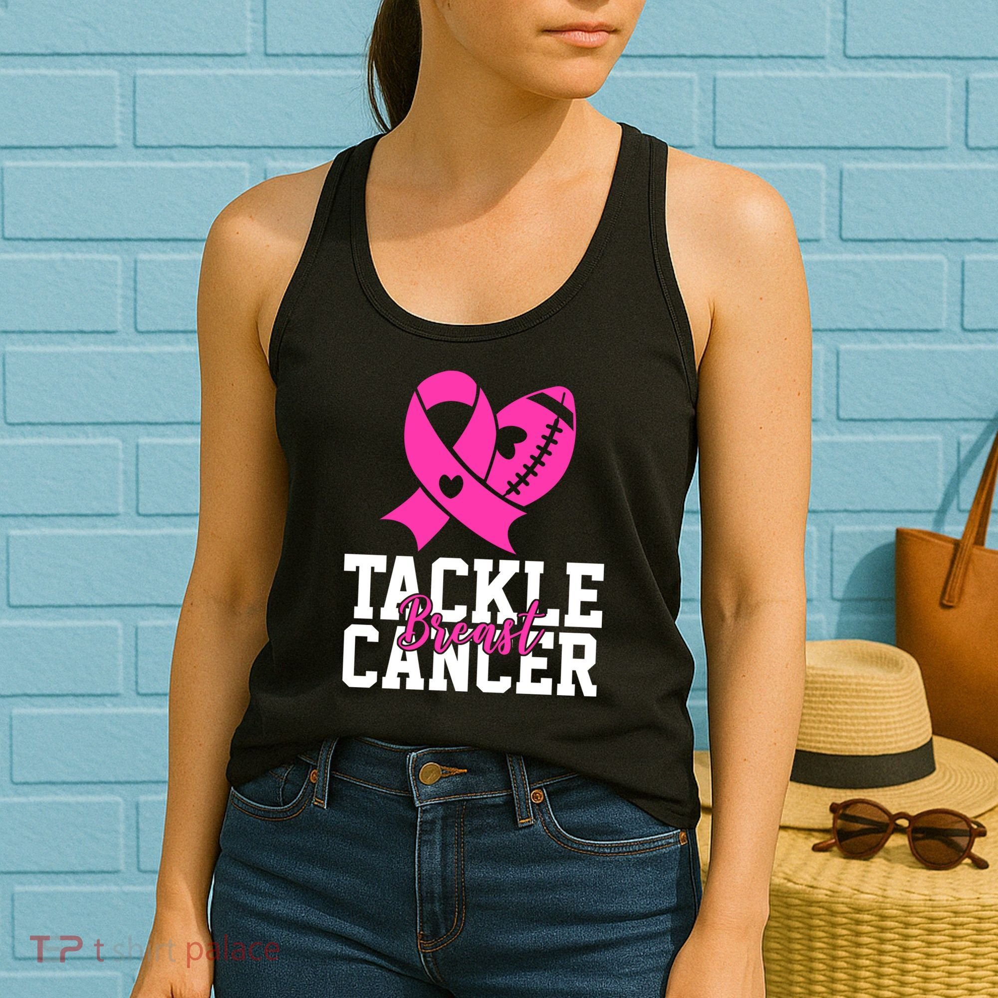 Tackle Breast Cancer Ribbon Football Women's Tank Top