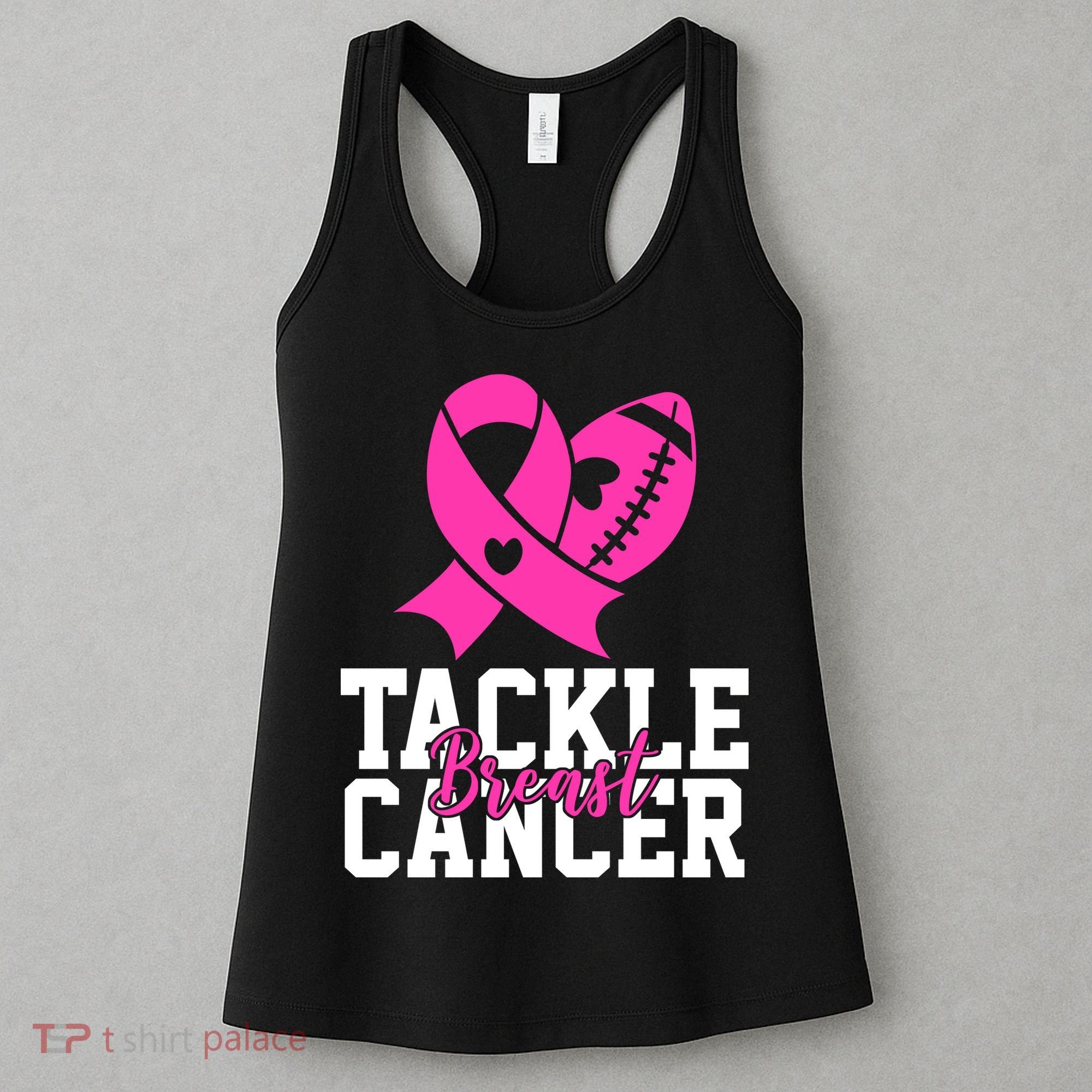 Tackle Breast Cancer Ribbon Football Women's Tank Top