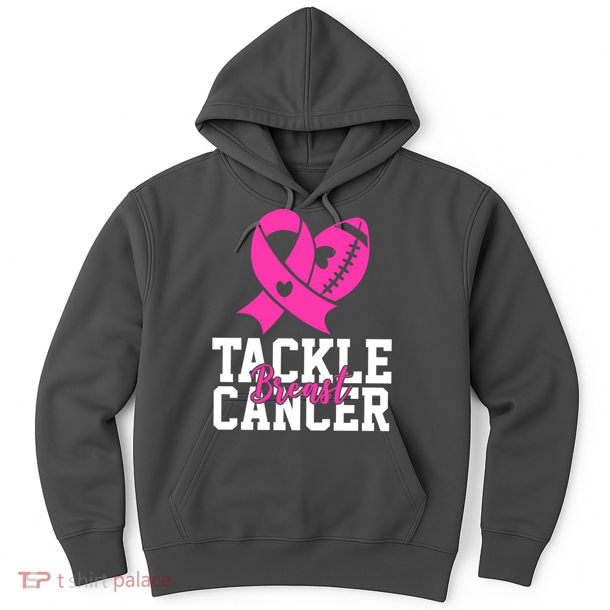 Tackle Breast Cancer Ribbon Football Hoodie