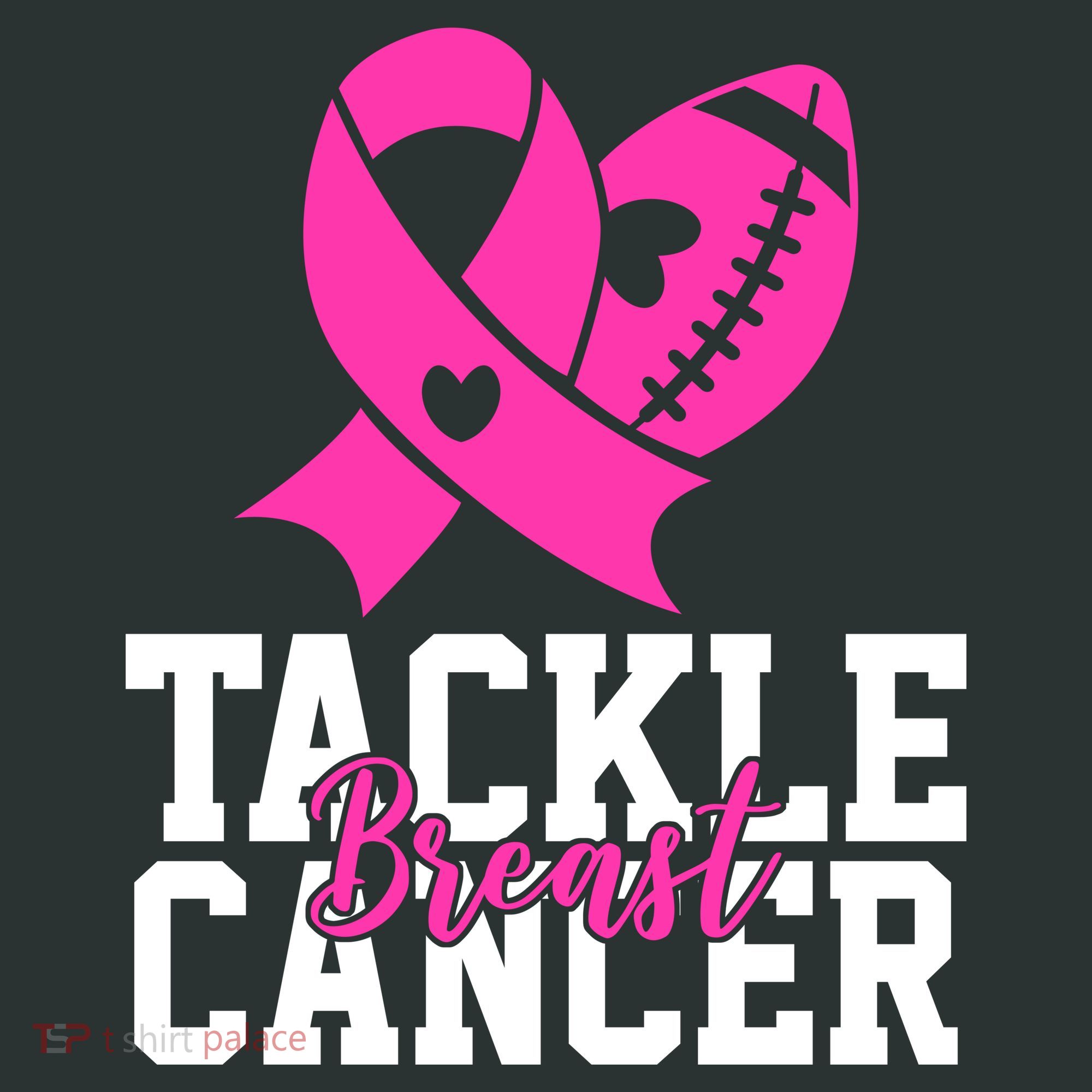 Tackle Breast Cancer Ribbon Football T-Shirt
