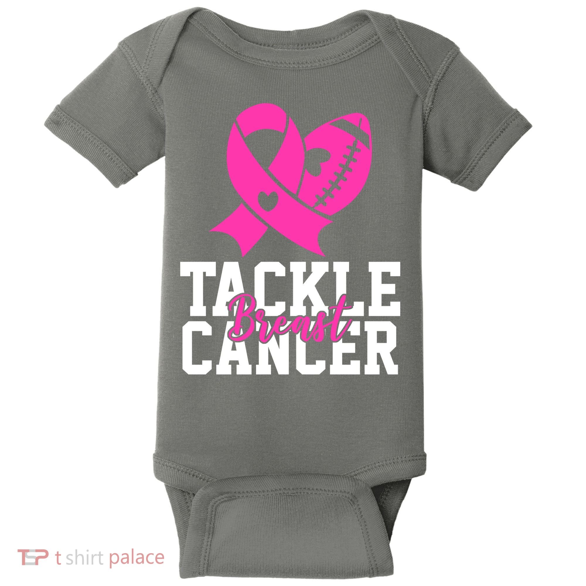 Tackle Breast Cancer Ribbon Football Baby Bodysuit