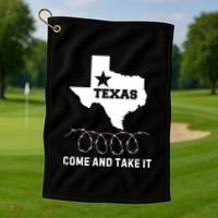 Texas Border Crisis Come And Take It Golf Towel thumb 1