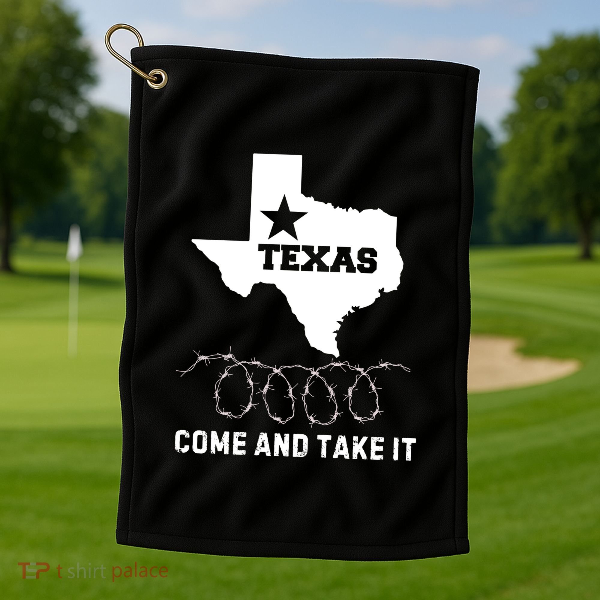 Texas Border Crisis Come And Take It Golf Towel