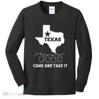 Texas Border Crisis Come And Take It Kids Long Sleeve Shirt thumb 0