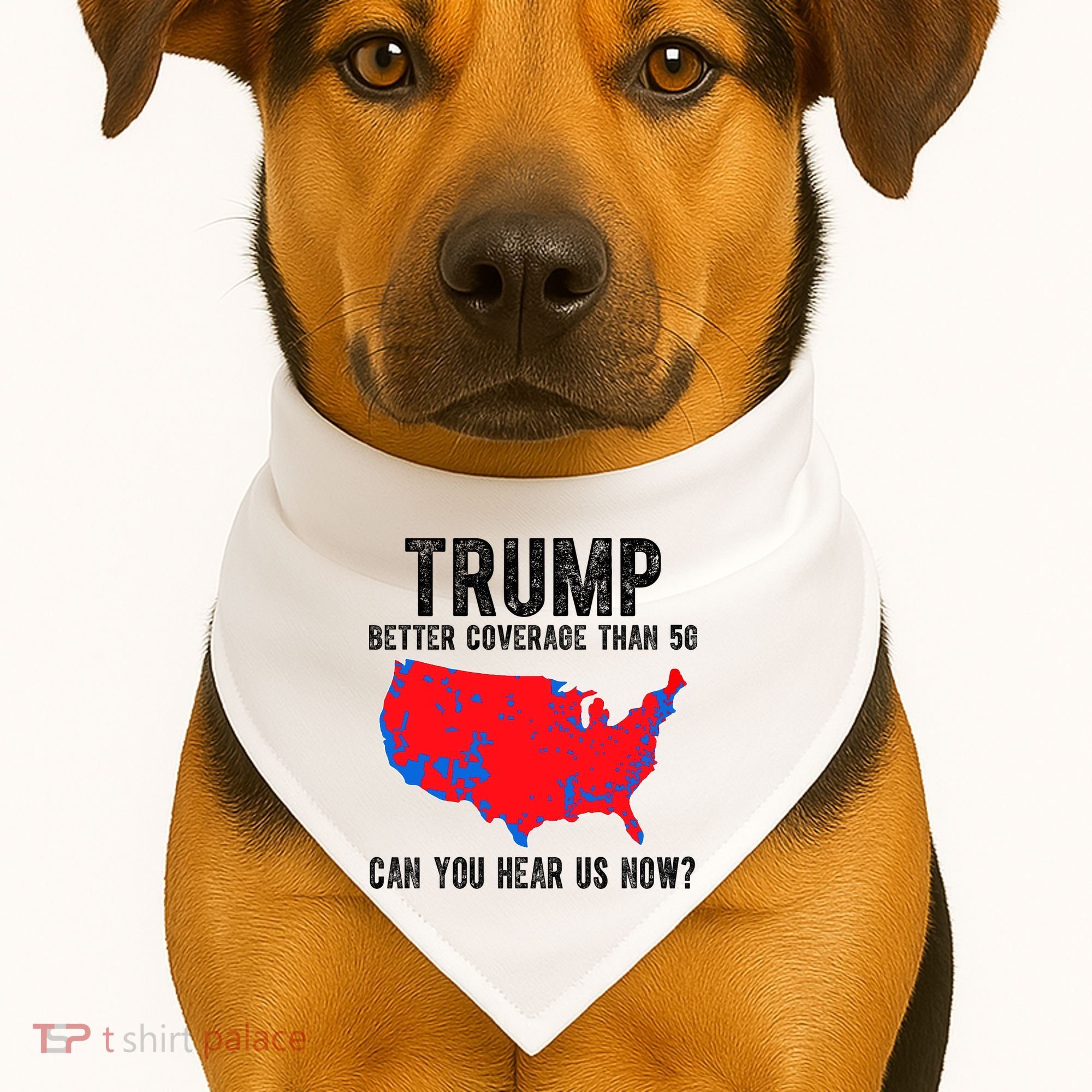 Trump Better Coverage Than 5g Can You Hear Us Know Funny Election Map USA-Made Doggie Bandana