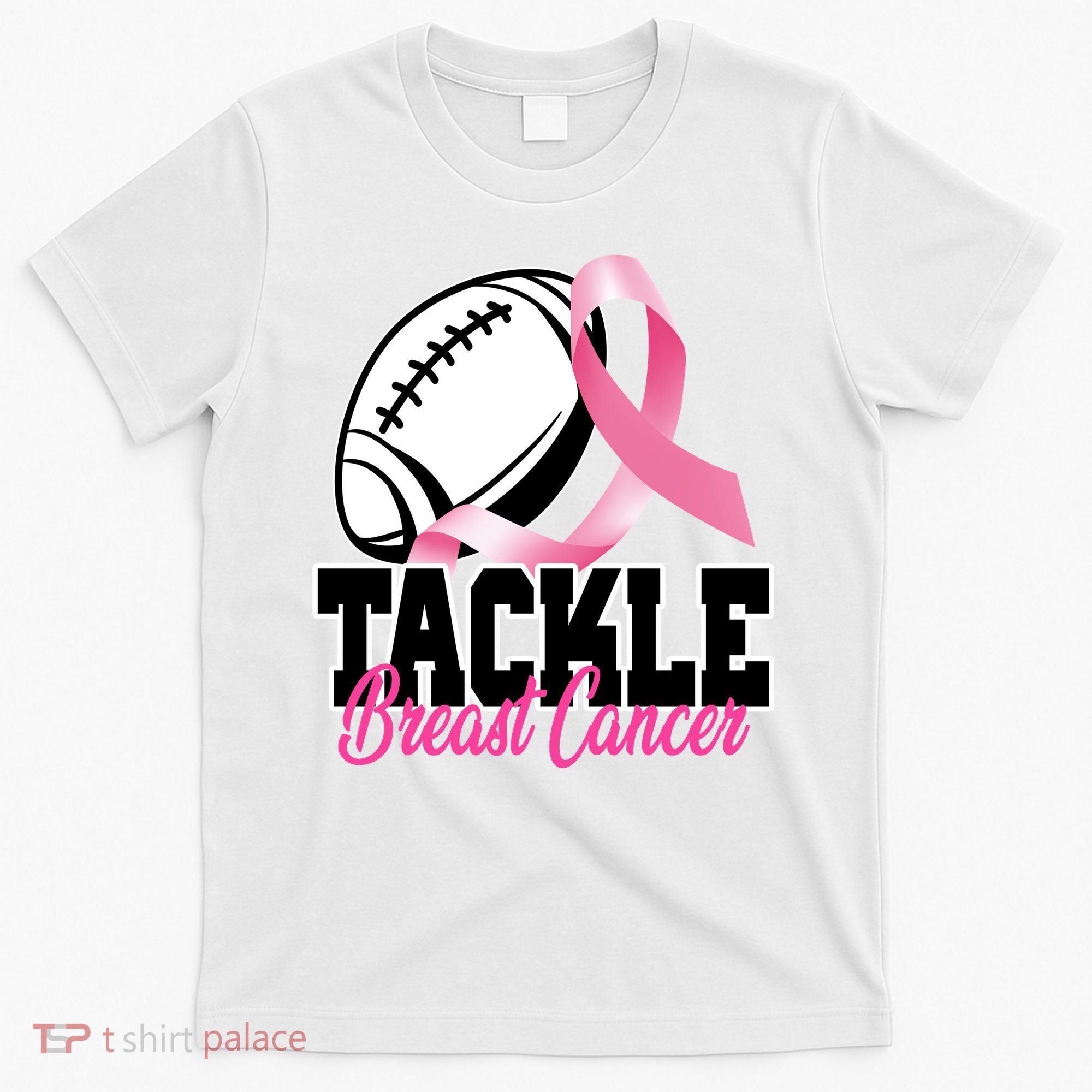Tackle Breast Cancer Ribbon Football T-Shirt