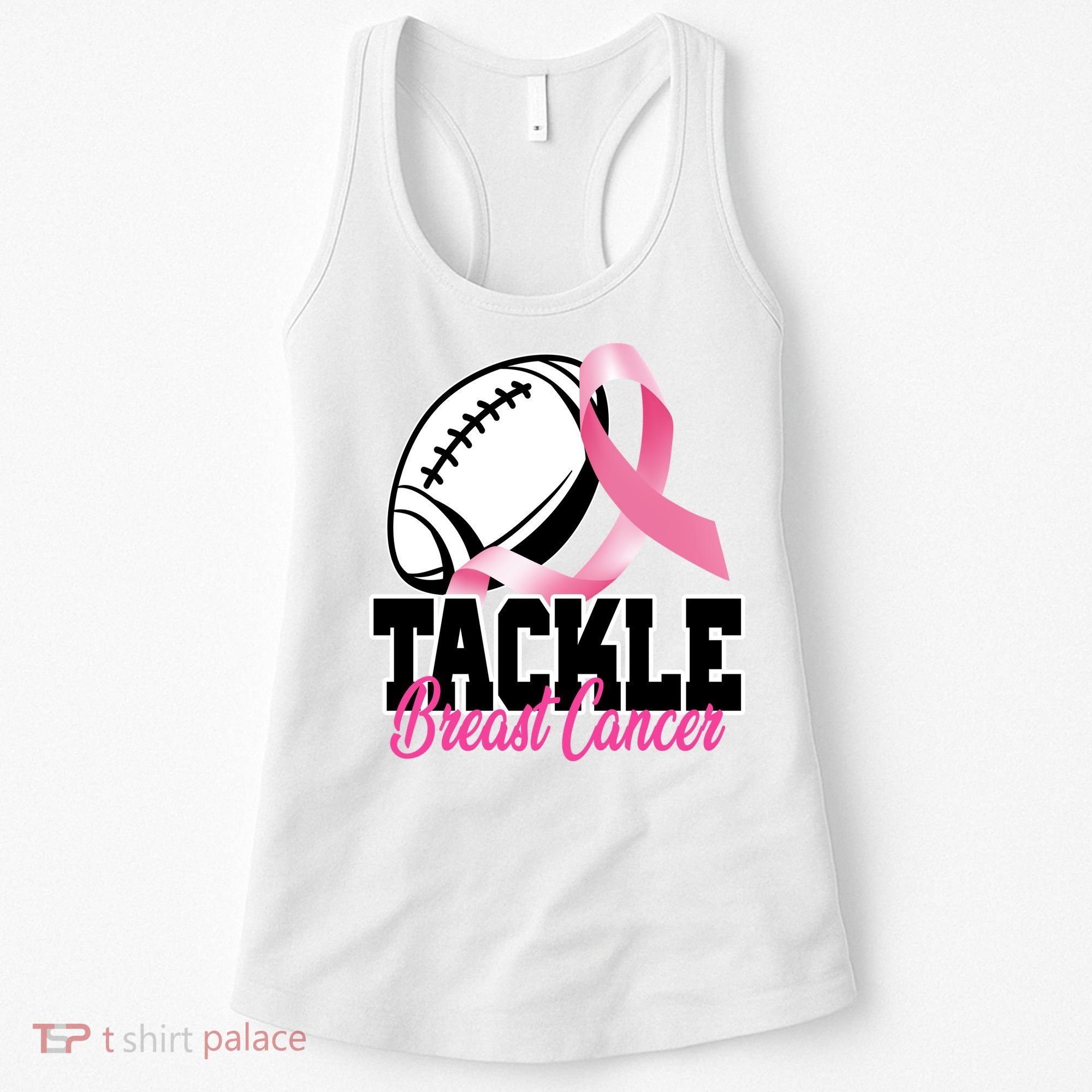 Tackle Breast Cancer Ribbon Football Women's Tank Top