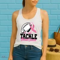 Tackle Breast Cancer Ribbon Football Women's Tank Top thumb 2