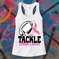 Tackle Breast Cancer Ribbon Football Women's Tank Top thumb 3