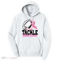 Tackle Breast Cancer Ribbon Football Tall Hoodie thumb 0