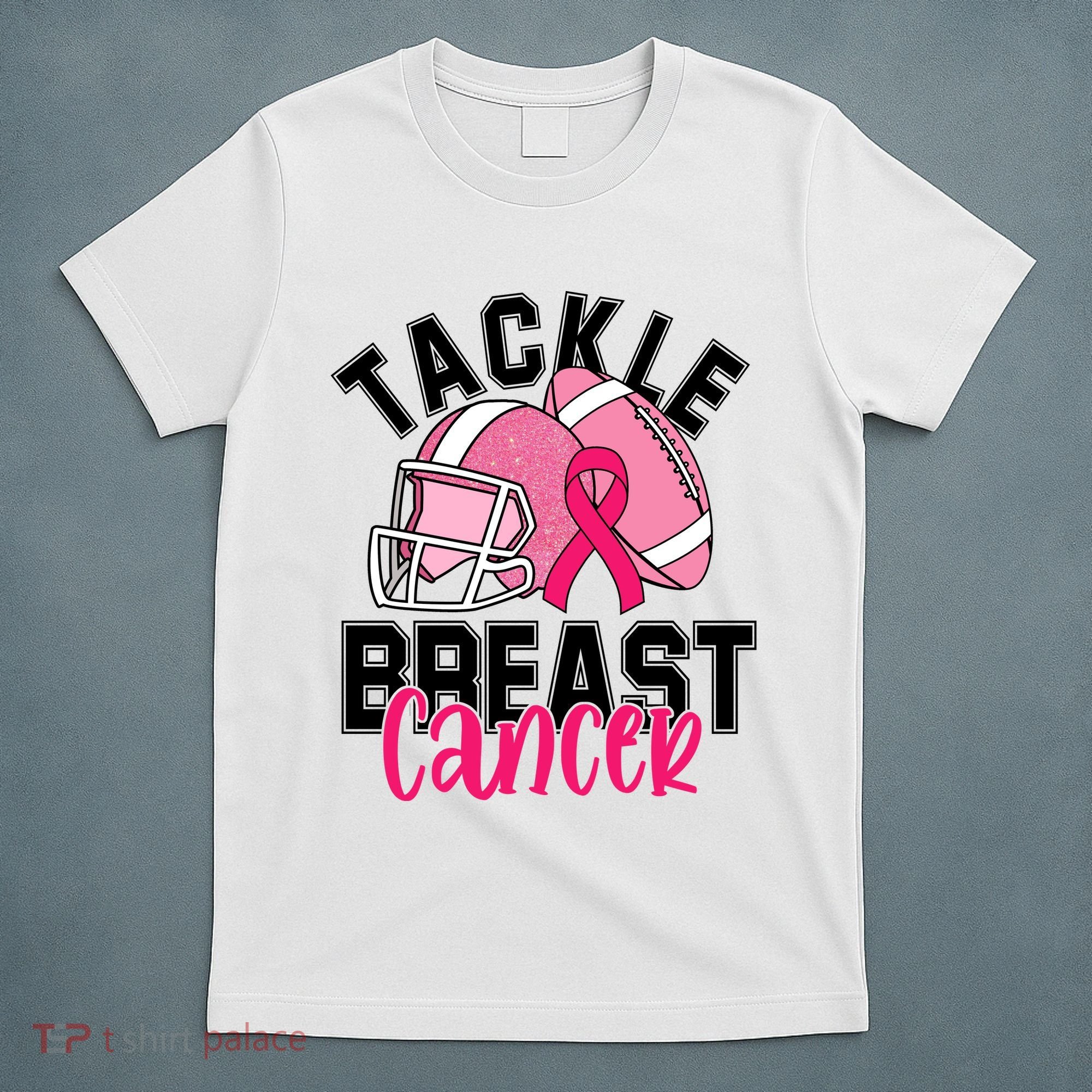 Tackle Breast Cancer Football Ribbon Awareness T-Shirt