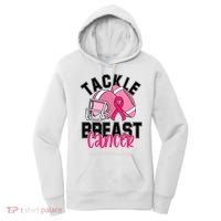 Tackle Breast Cancer Football Ribbon Awareness Women's Hoodie thumb 0