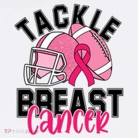 Tackle Breast Cancer Football Ribbon Awareness Women's Hoodie thumb 2