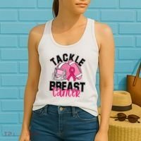 Tackle Breast Cancer Football Ribbon Awareness Women's Tank Top thumb 2