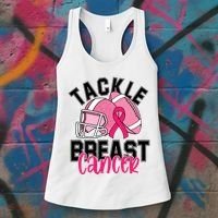 Tackle Breast Cancer Football Ribbon Awareness Women's Tank Top thumb 3
