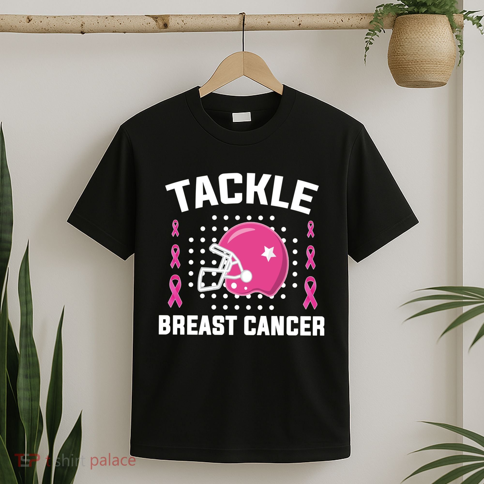 Tackle Breast Cancer Football Helmet T-Shirt