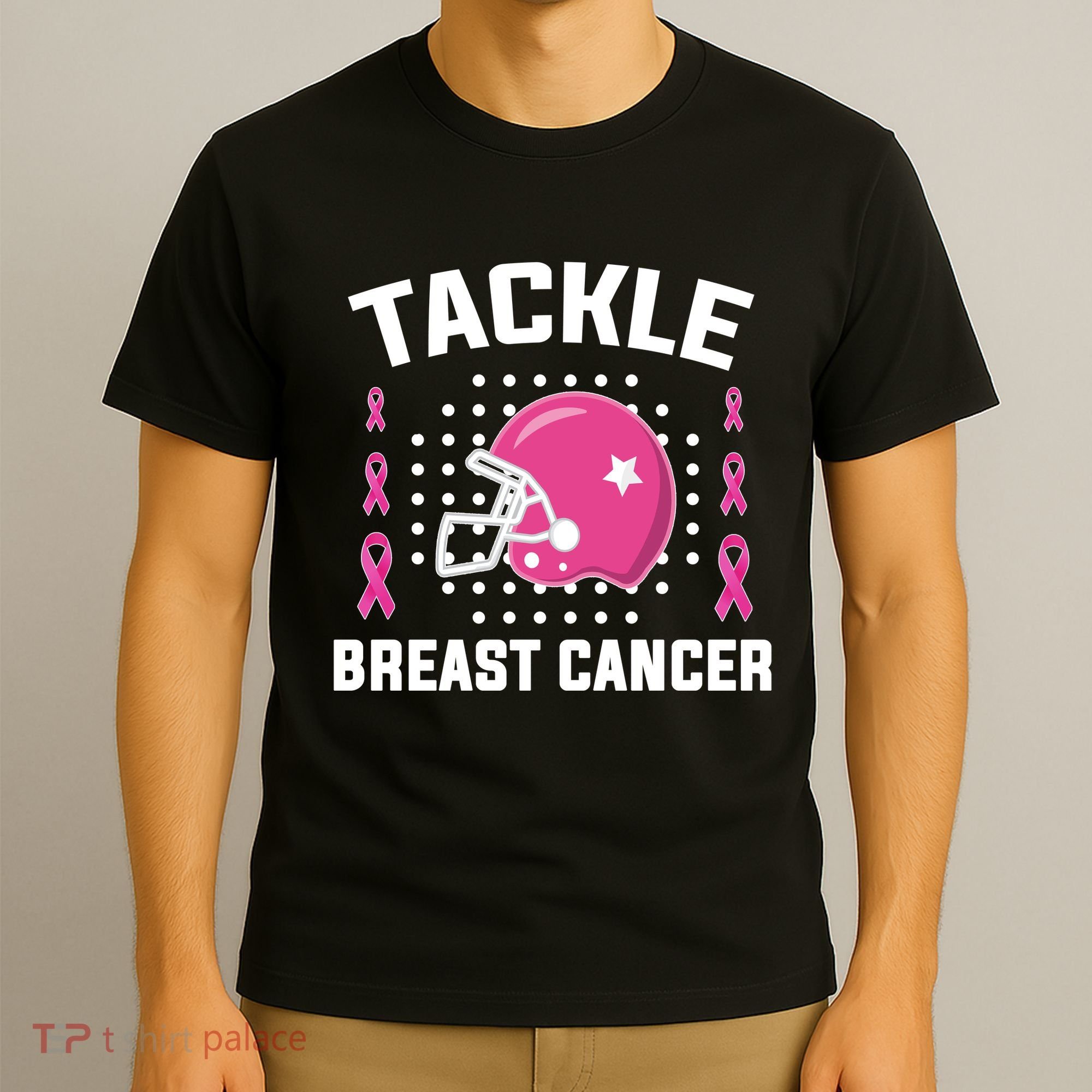Tackle Breast Cancer Football Helmet T-Shirt