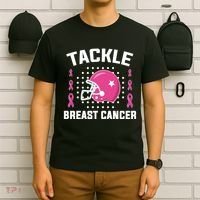 Tackle Breast Cancer Football Helmet T-Shirt thumb 6