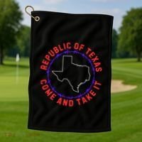 Texas Border Crisis Come And Take It Golf Towel thumb 1
