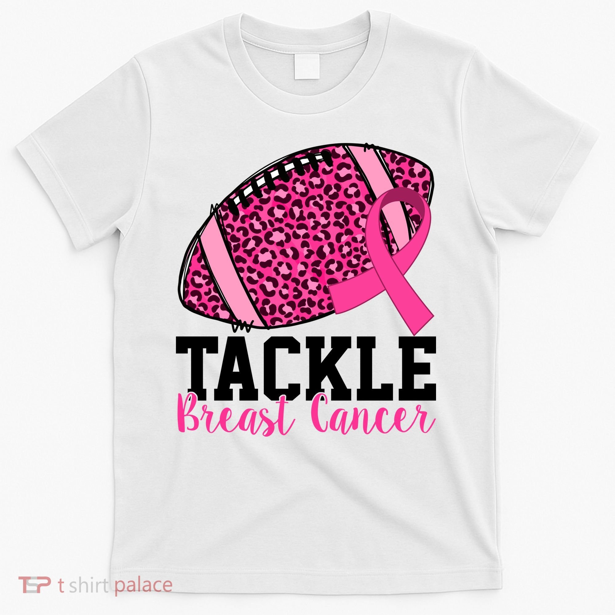 Tackle Breast Cancer Football Ribbon Awareness T-Shirt