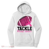 Tackle Breast Cancer Football Ribbon Awareness Women's Hoodie thumb 0