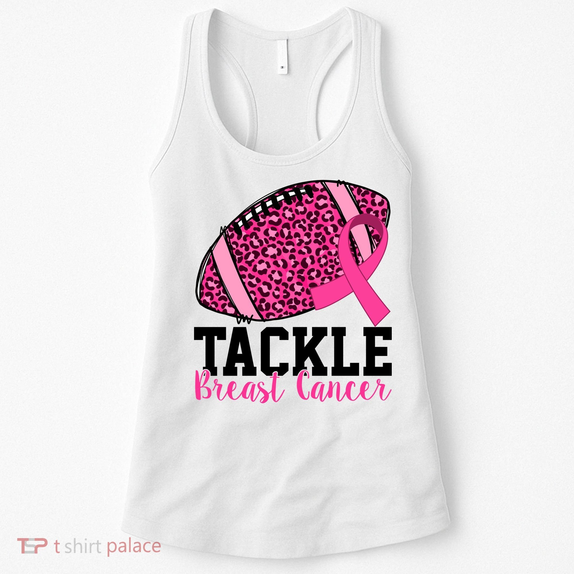 Tackle Breast Cancer Football Ribbon Awareness Women's Tank Top