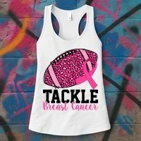 Tackle Breast Cancer Football Ribbon Awareness Women's Tank Top thumb 3