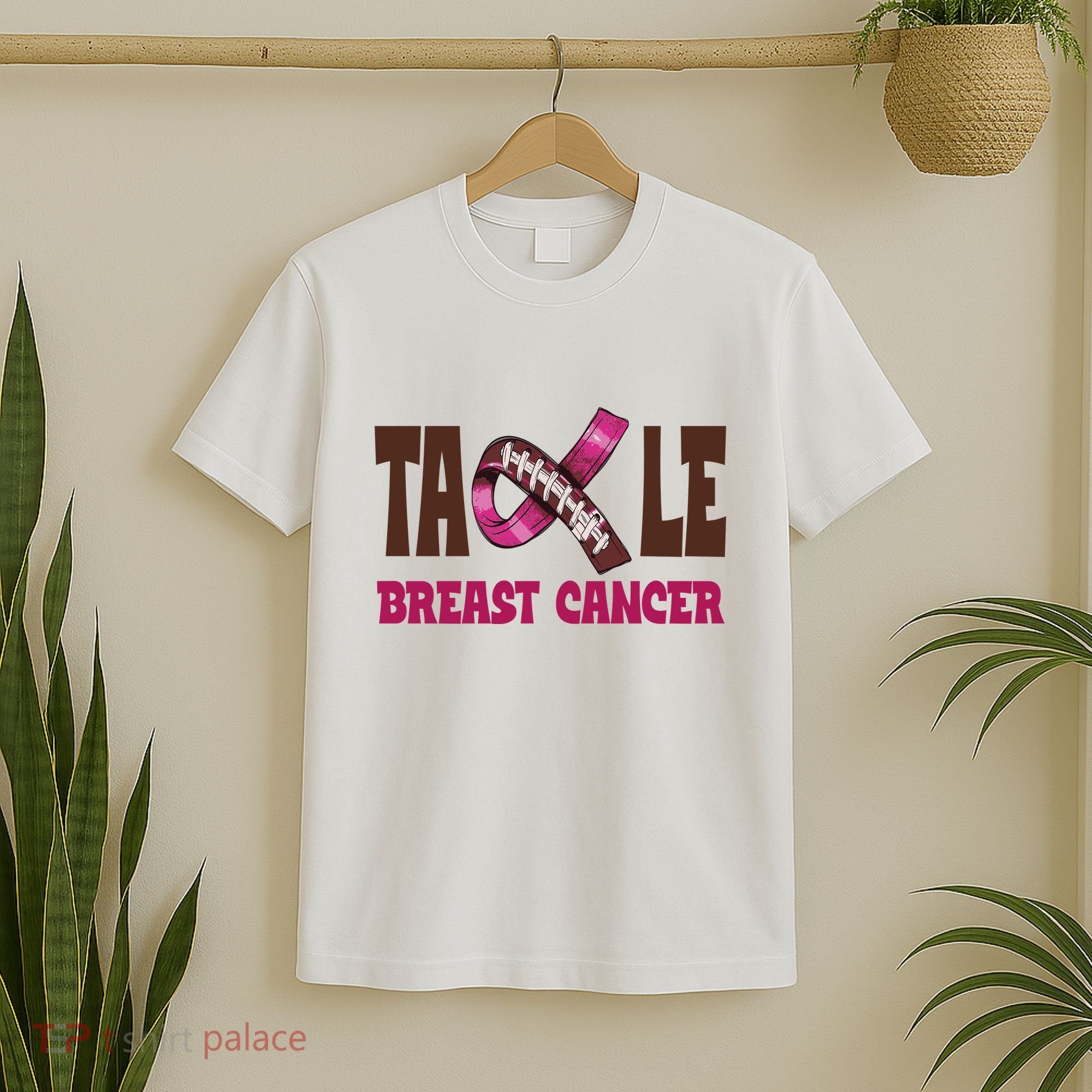 Tackle Breast Cancer Awareness Football T-Shirt
