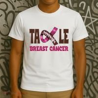 Tackle Breast Cancer Awareness Football T-Shirt thumb 3