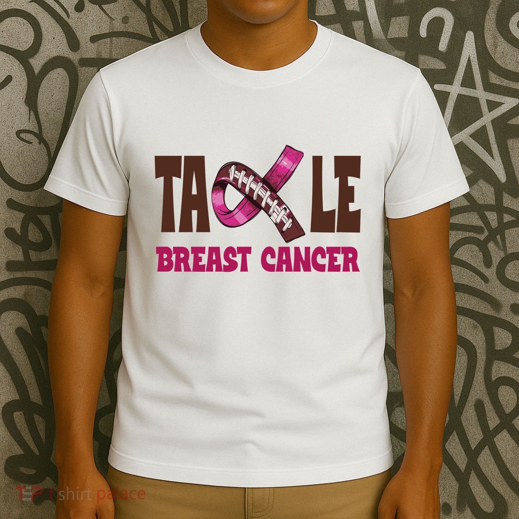 Tackle Breast Cancer Awareness Football T-Shirt
