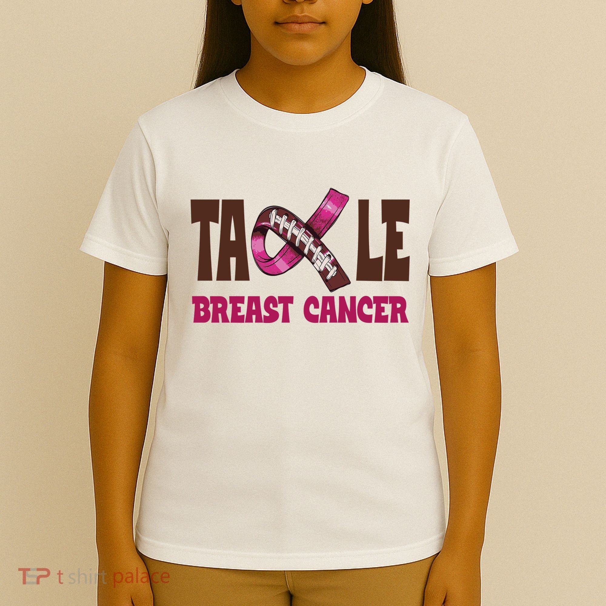 Tackle Breast Cancer Awareness Football T-Shirt