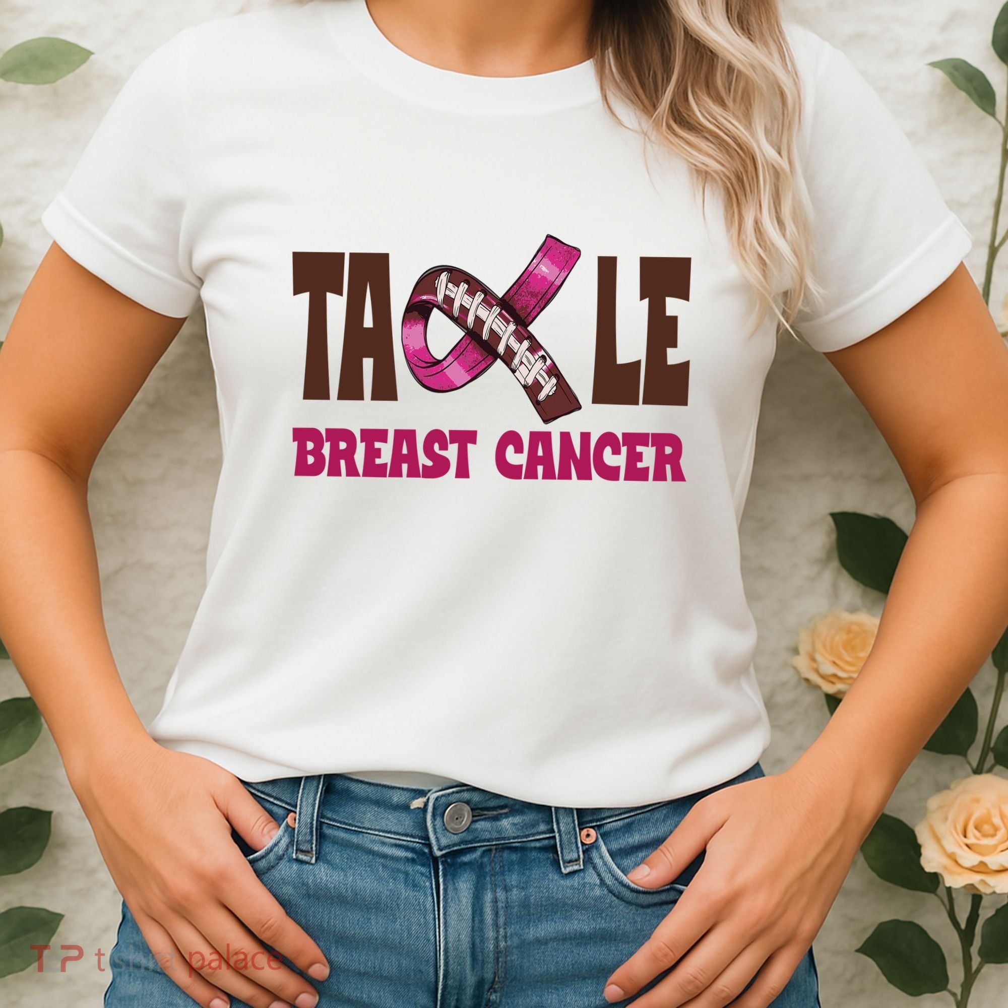 Tackle Breast Cancer Awareness Football Women's T-Shirt